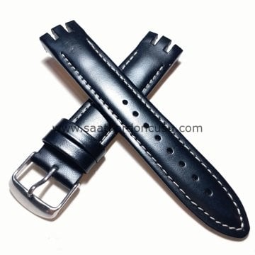 Swatch Ytb400 Beyaz ipli desenli Deri Kordon
