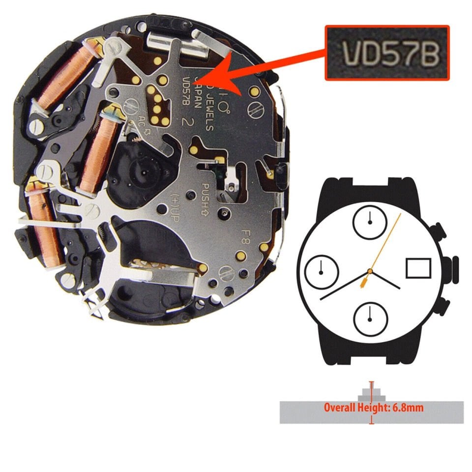 Seiko Epson SII VD57e Kronograf Kol Saati Makinası