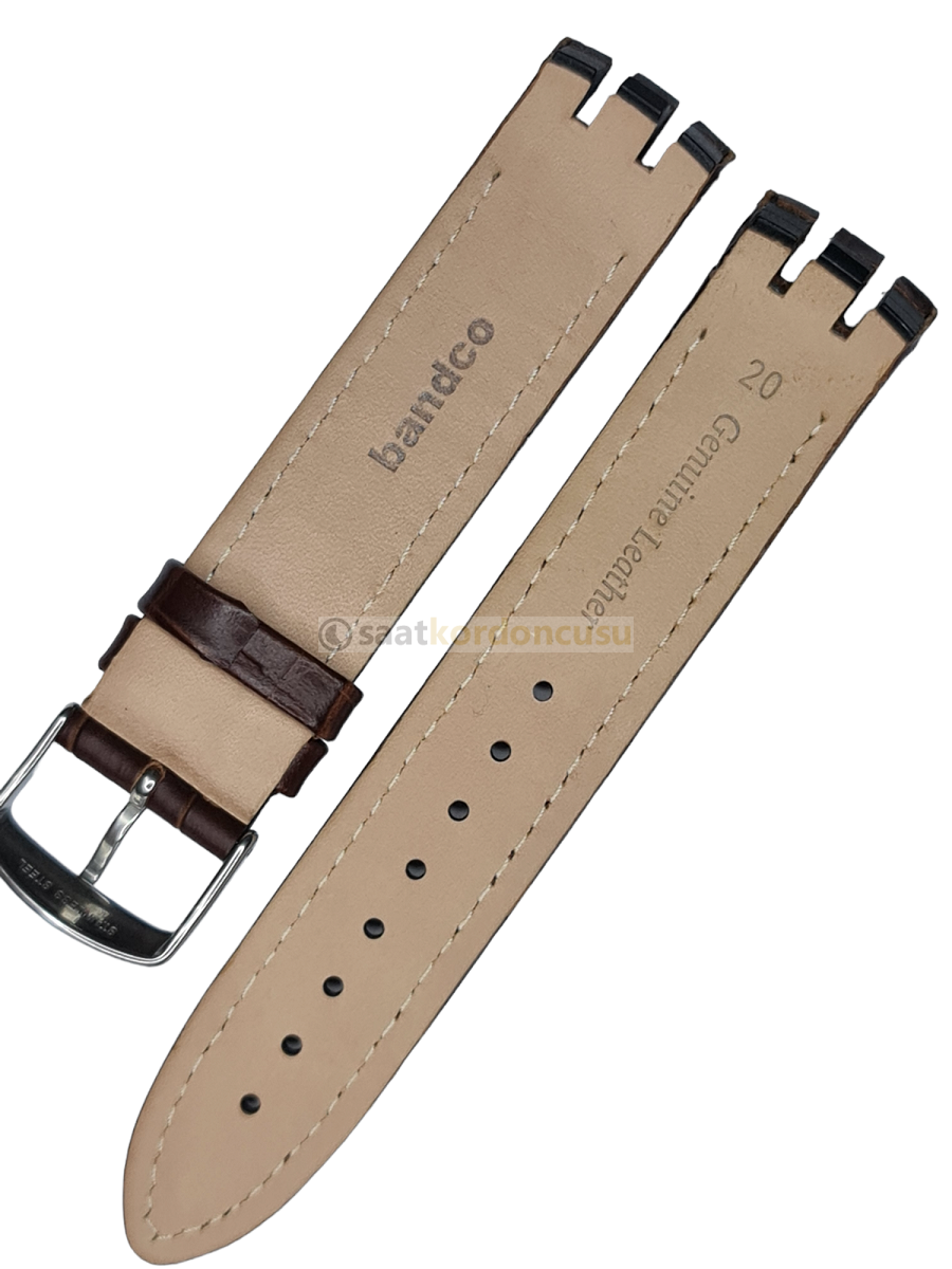 Swatch Yts400 Timsah Desenli Kahverenk Deri Saat Kordonu