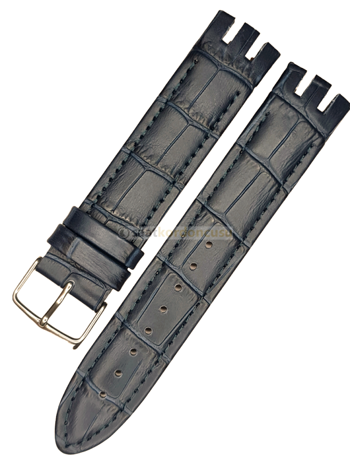Swatch Yts400 Timsah Desenli Lacivert Deri Saat Kordonu