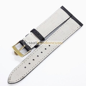 OMEGA Uyumlu 18mm Siyah Deri Saat Kordonu