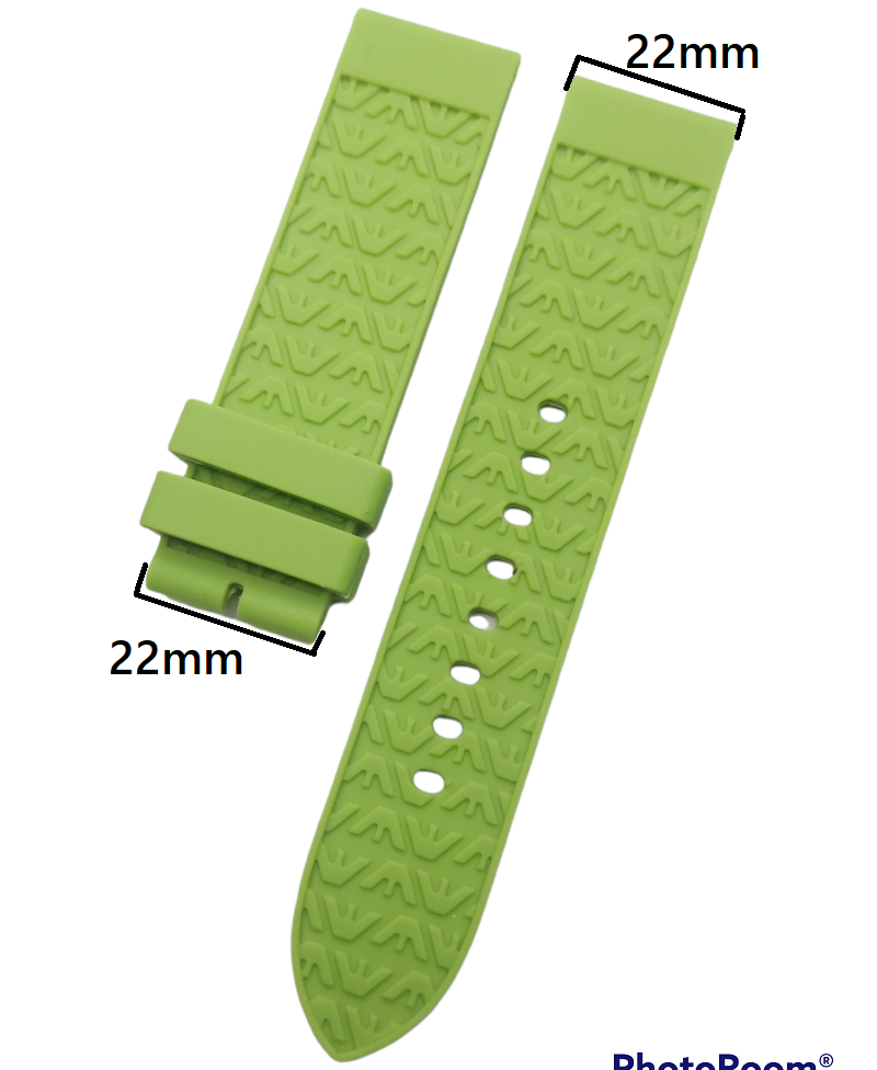 Emporio Armani Uyumlu 22mm Yeşil Silikon Saat Kordonu
