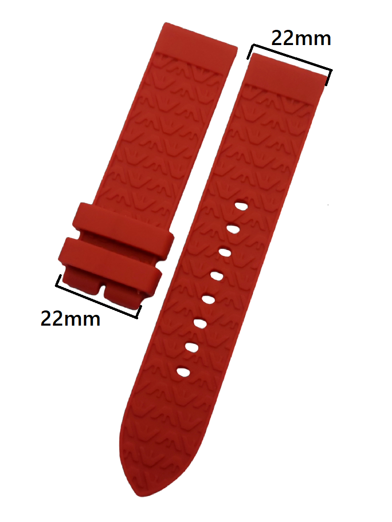 Emporio Armani Uyumlu 22mm Kırmızı Silikon Saat Kordonu