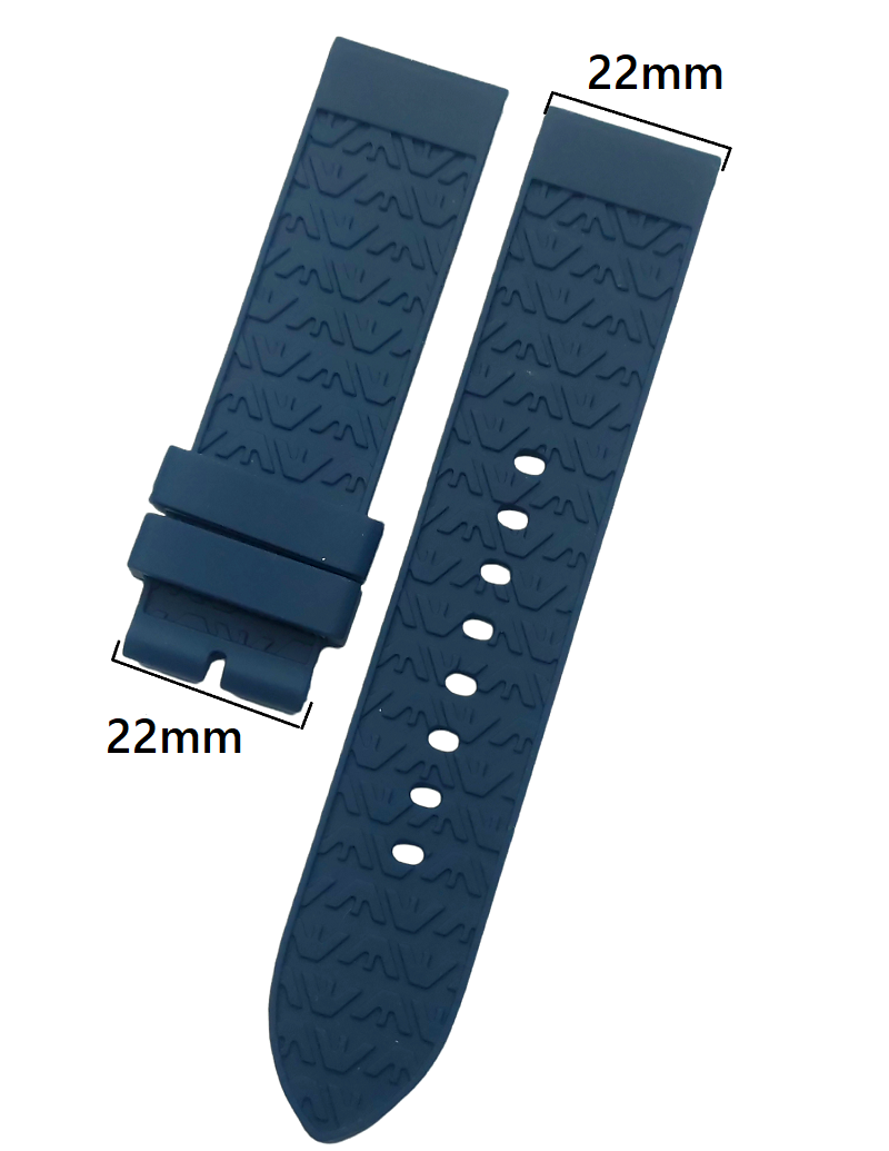 Emporio Armani Uyumlu 22mm Lacivert Silikon Saat Kordonu