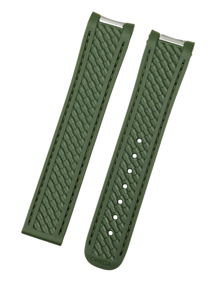 OMEGA Aqua Terra Uyumlu Yeşil 20mm Silikon Kordon