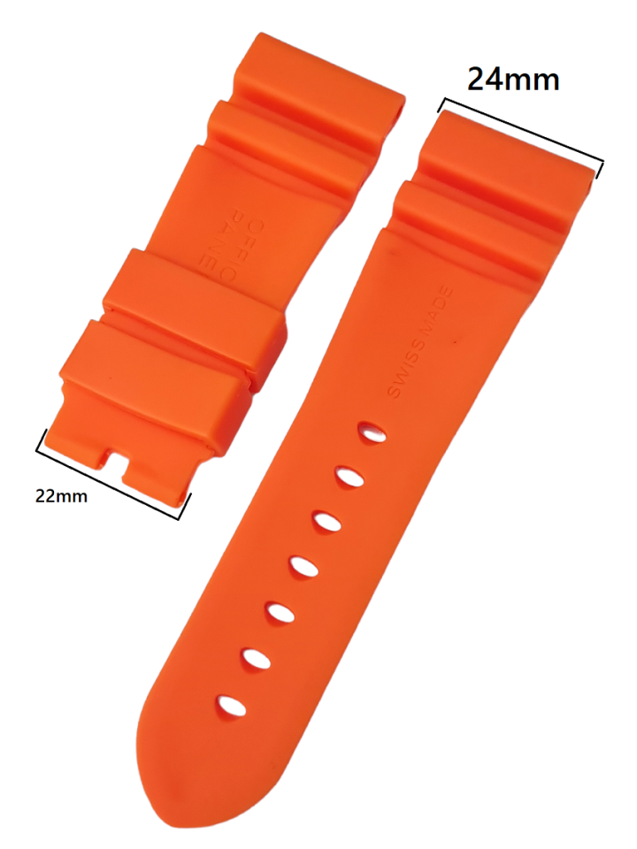 Panerai Submersible 24mm Turuncu Silikon Saat Kordonu