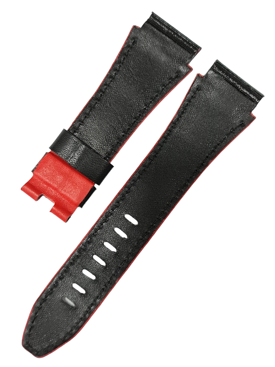 Seiko Sportura Honda Spc039 p2 Kırmızı Biyeli Siyah Deri Saat Kordonu
