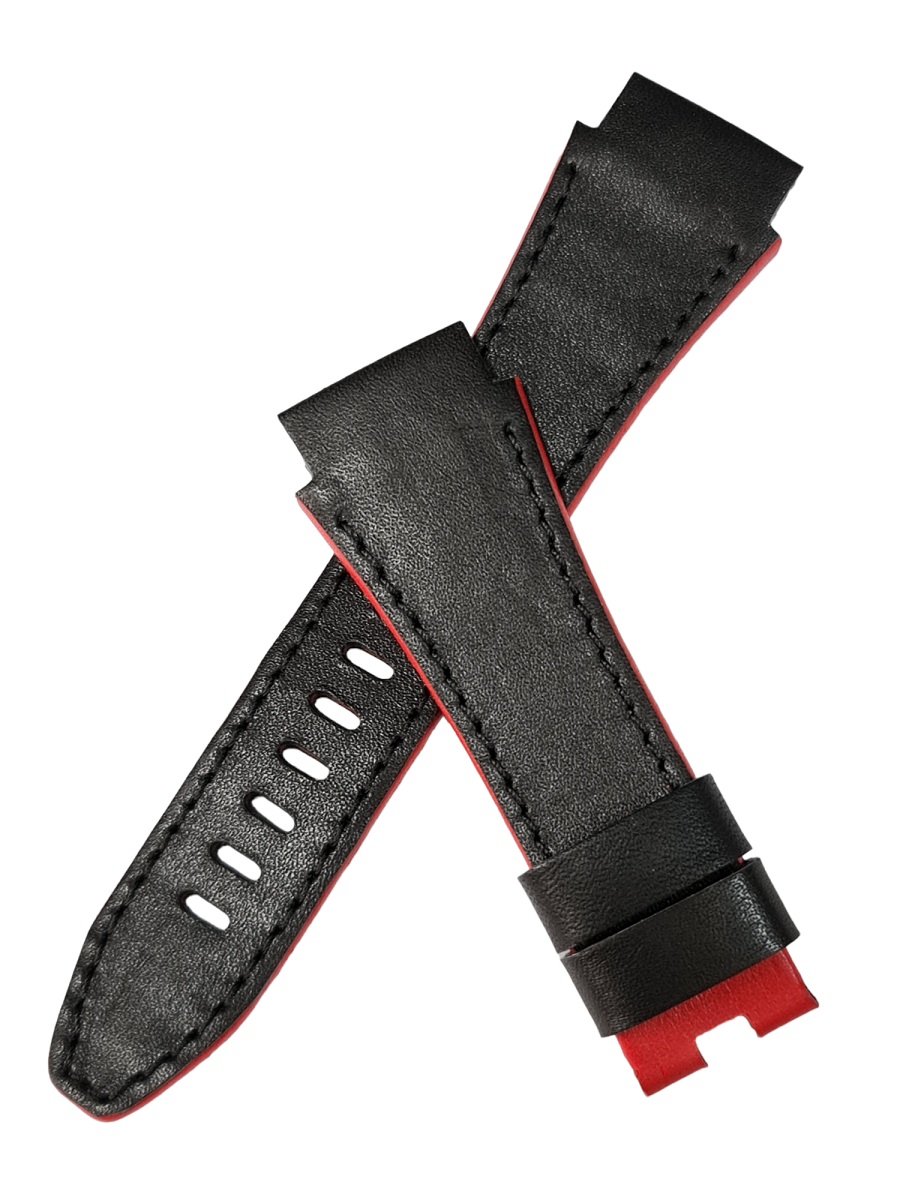 Seiko Sportura Honda Spc039 p2 Kırmızı Biyeli Siyah Deri Saat Kordonu