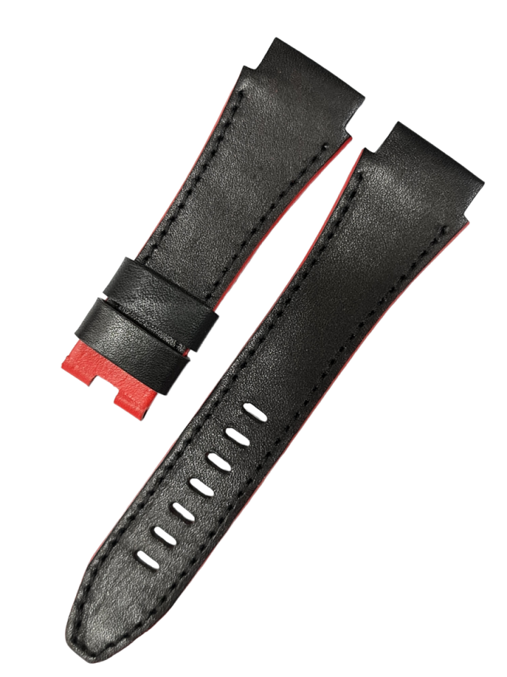Seiko Sportura Honda Spc039 p2 Kırmızı Biyeli Siyah Deri Saat Kordonu
