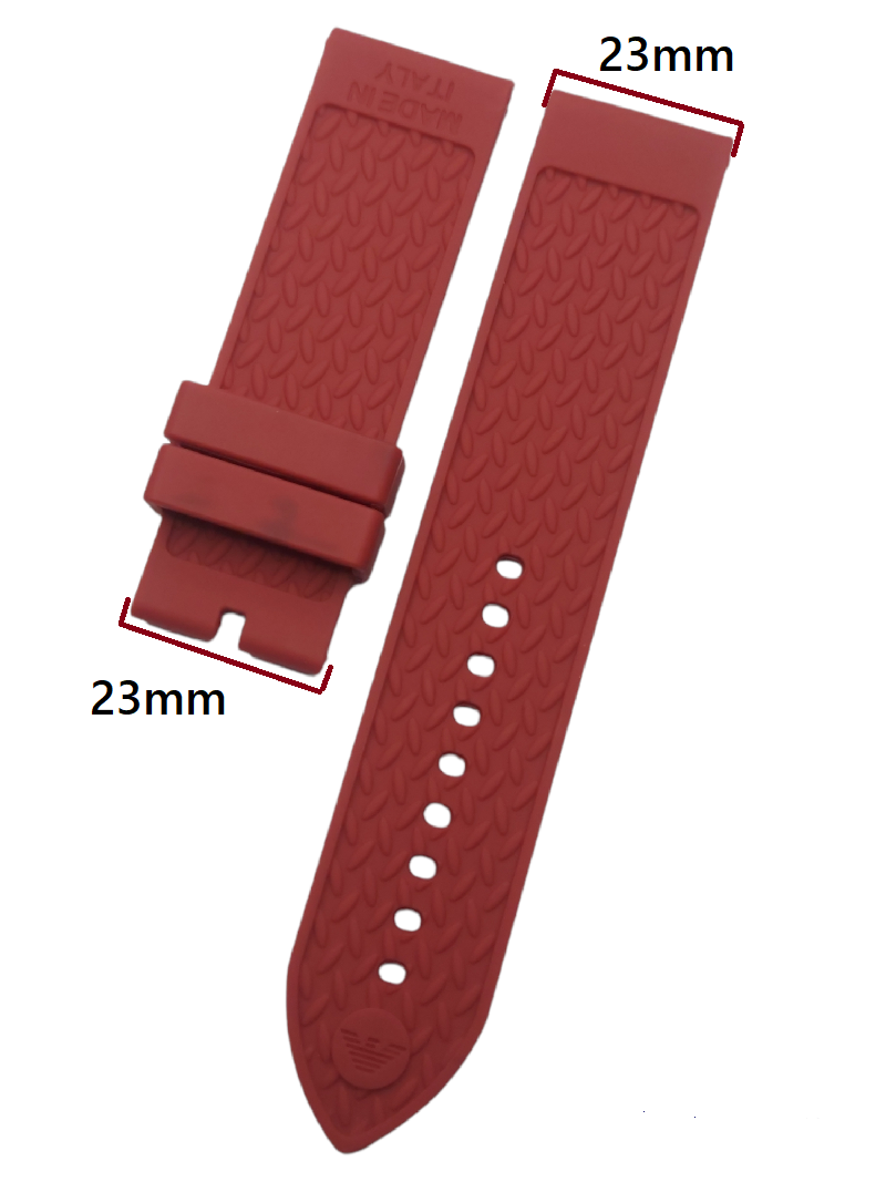 Emporio Armani 23mm Genişlikte Kırmızı Silikon Saat Kordonu