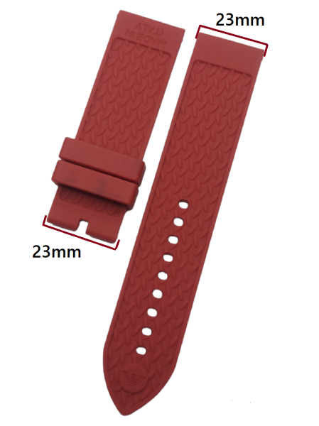 Emporio Armani 23mm Genişlikte Kırmızı Silikon Saat Kordonu