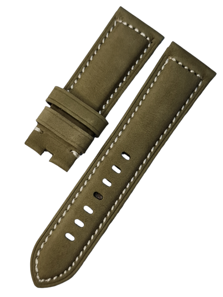 Panerai 24mm Yeşil Renk Deri Saat Kordonu