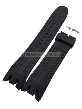 Swatch YRS Model Uyumlu Siyah Silikon Saat Kordonu