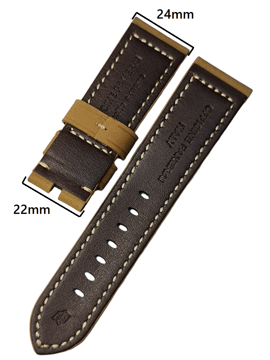 Panerai 24mm Açık Kahverenk Deri Saat Kordonu