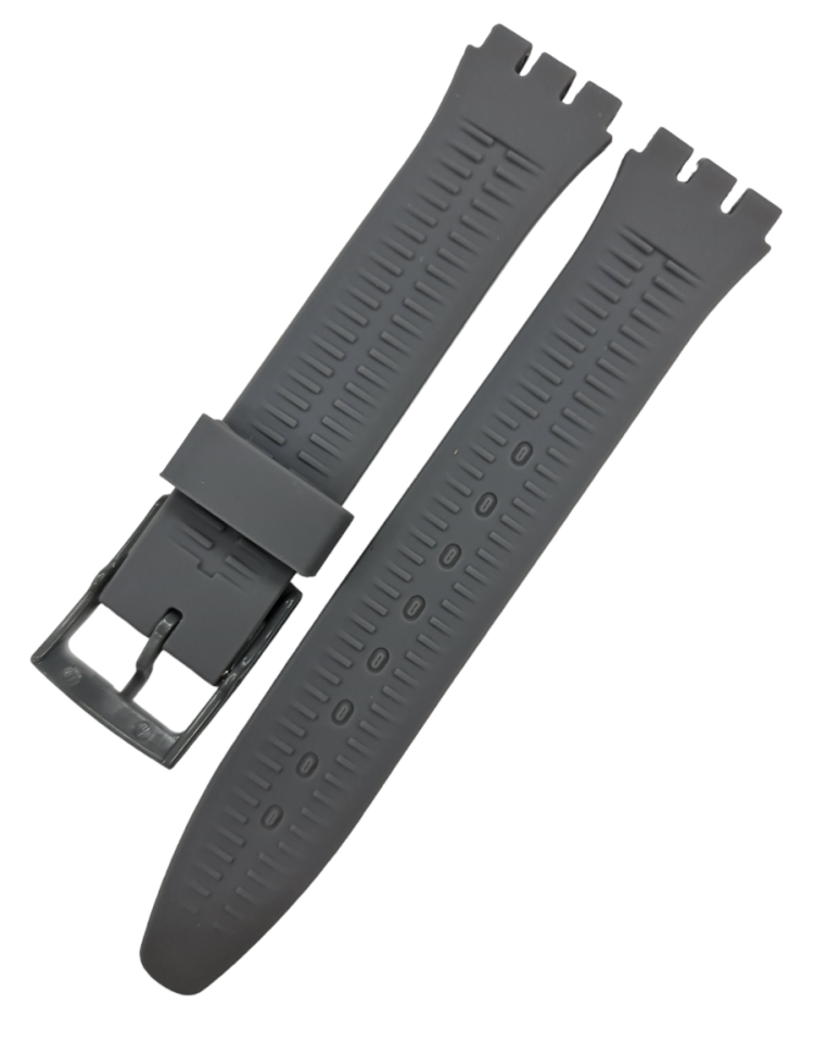 Swatch 17mm Gri Renk Silikon Saat Kordonu