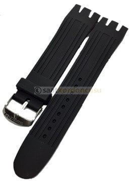 Swatch YRS Model Uyumlu Siyah Silikon Saat Kordonu