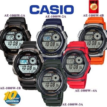 Casio AE1000w Uyumlu Siyah Silikon Saat Kordonu