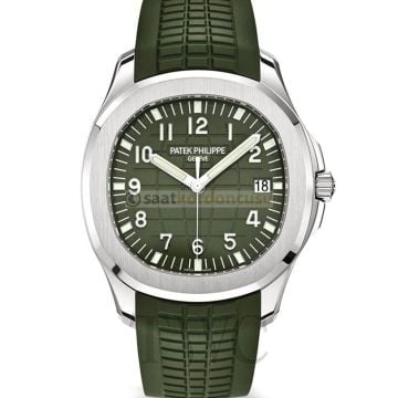Patek Pihilippe Aquanaut Model Yeşil Silikon Kordon