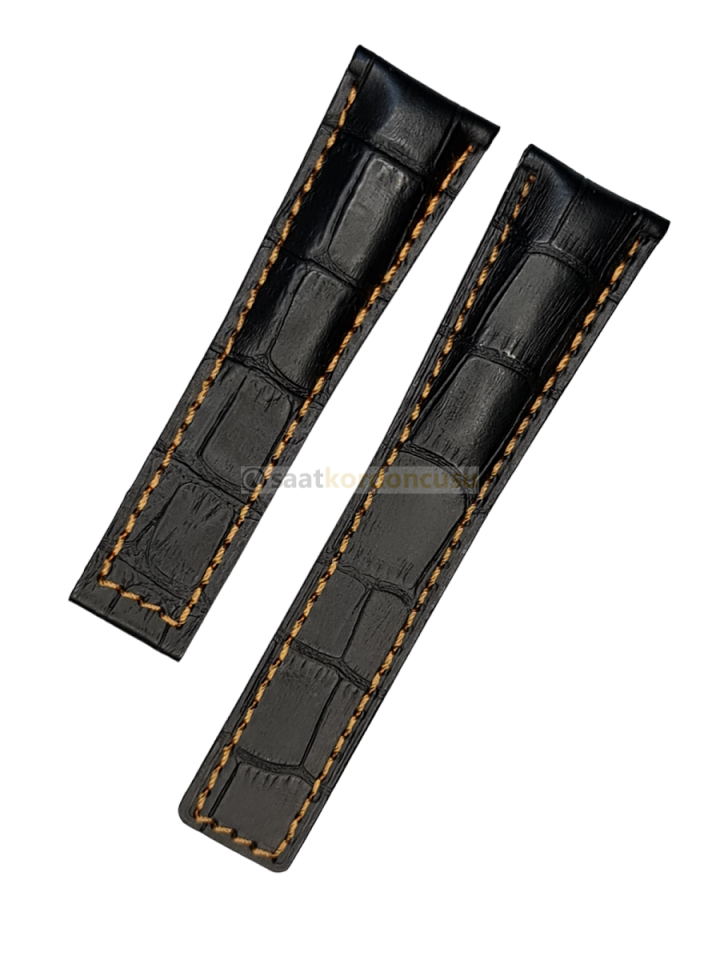 Tag Heuer Cal 17 Turuncu Dikişli 22x18mm Deri Saat Kordonu