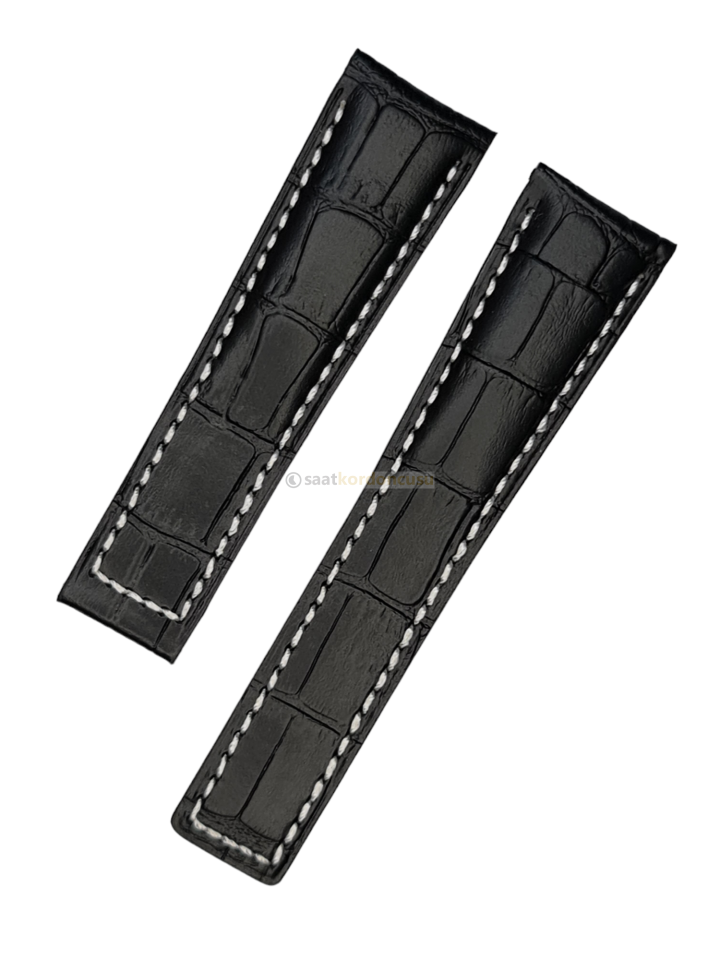 Tag Heuer Cal 17 Beyaz Dikişli 22x18mm Deri Saat Kordonu