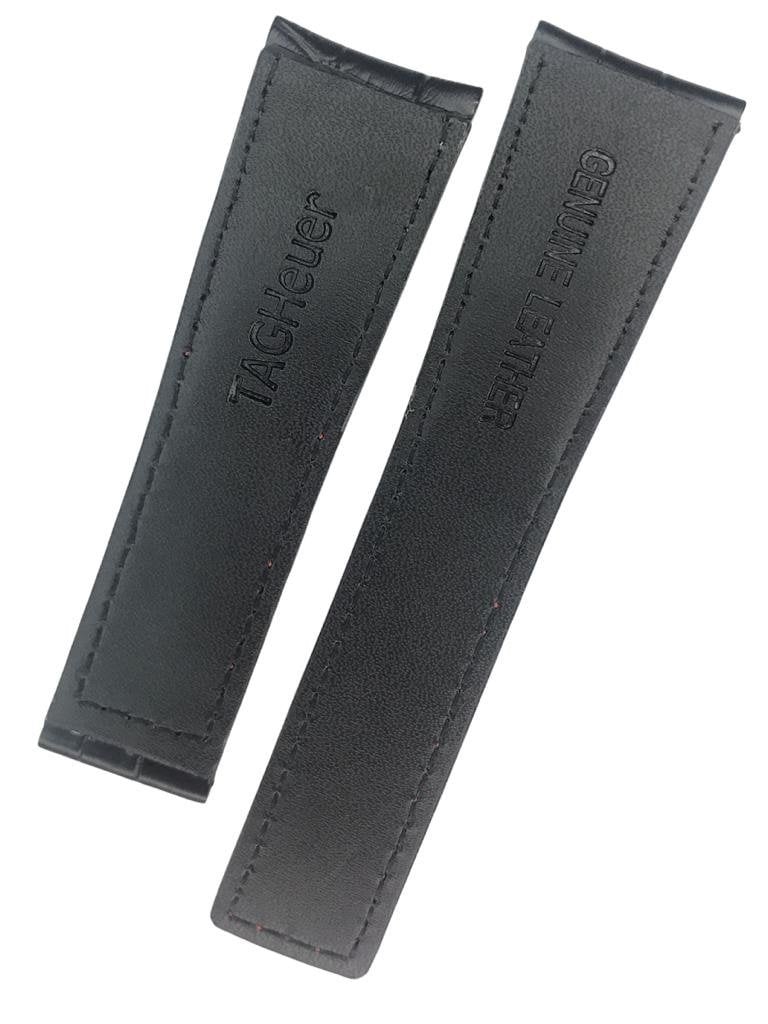 Tag Heuer Cal 17 Kırmızı Dikişli 22x18mm Deri Saat Kordonu