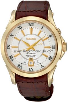 Seiko Premier SNQ118 Uyumlu Kahverenk Deri Saat Kordonu