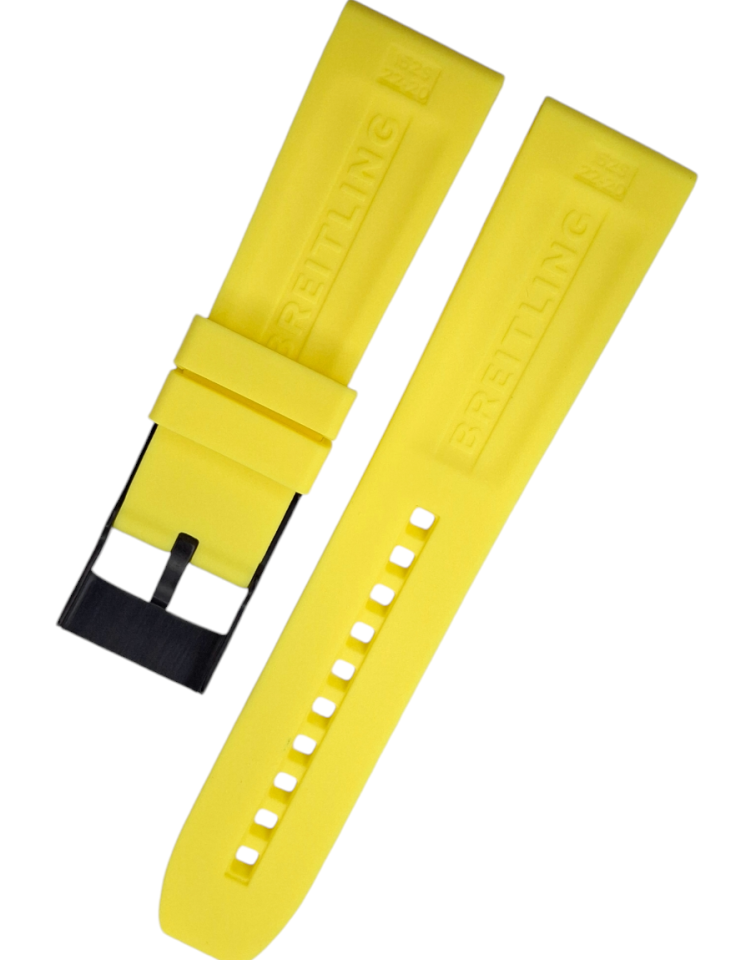 Breitling Modeli 22mm Sarı Renk Silikon Saat Kordonu TOKALI ÜRÜN