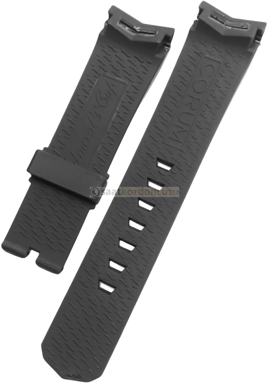 Corum 22mm Admiral Cup Siyah Silikon Kayış Kordon