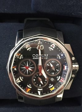 Corum 24mm Admiral Cup Siyah Silikon Kayış Kordon