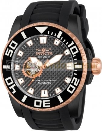 invicta 14686 Pro Diver Uyumlu Siyah Silikon Kordon