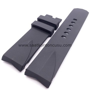 Corum 24mm Admiral Cup Siyah Silikon Kayış Kordon