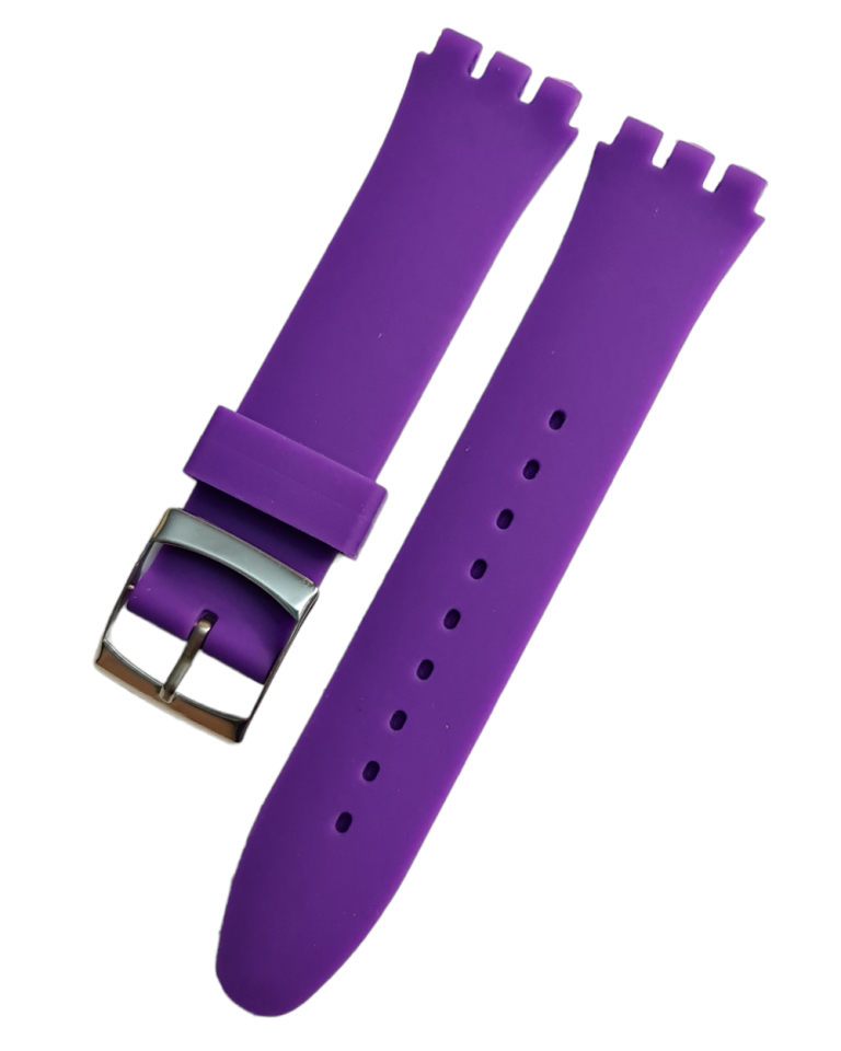 Swatch Uyumlu 19mm Mor Renk Silikon Saat Kordonu