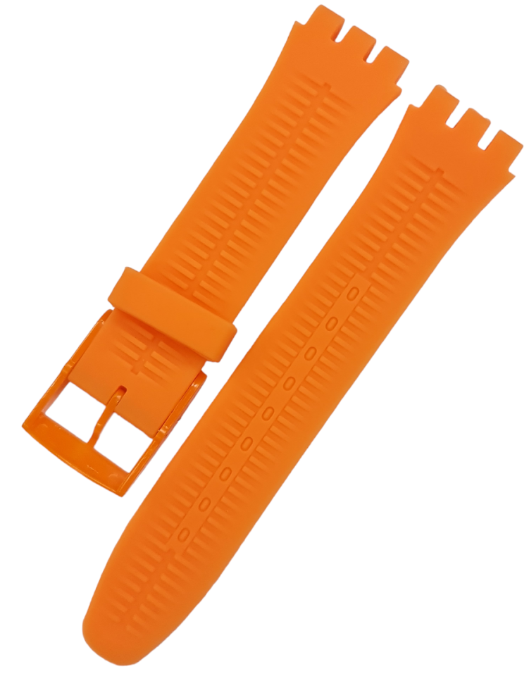 Swatch Uyumlu 17mm Turuncu Silikon Saat Kordonu