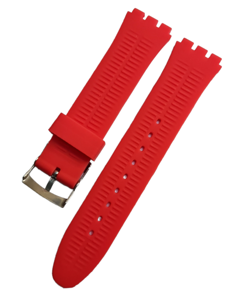 Swatch Uyumlu 17mm Kırmızı Silikon Saat Kordonu