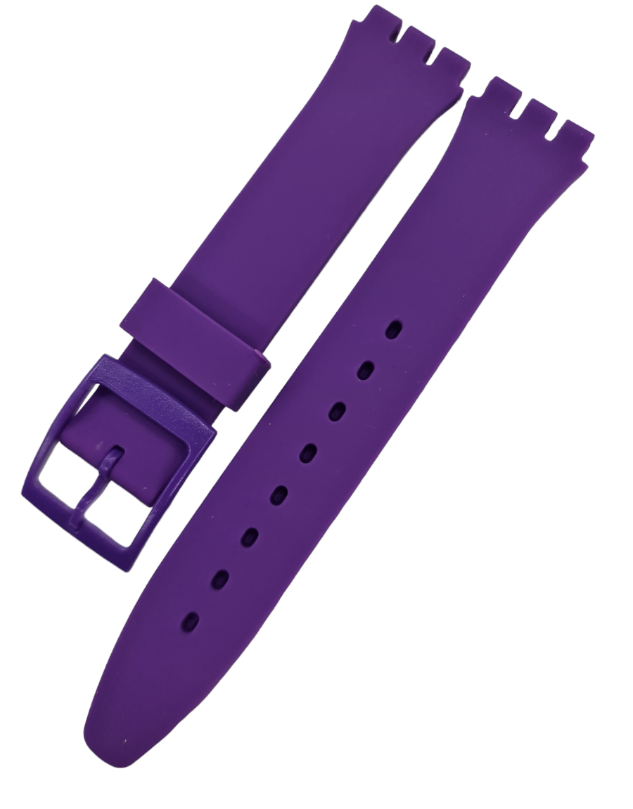 Swatch Uyumlu 17mm Mor Renk Silikon Saat Kordonu