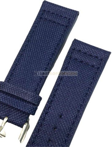 IWC Uyumlu 22mm Lacivert tekstil saat kordonu