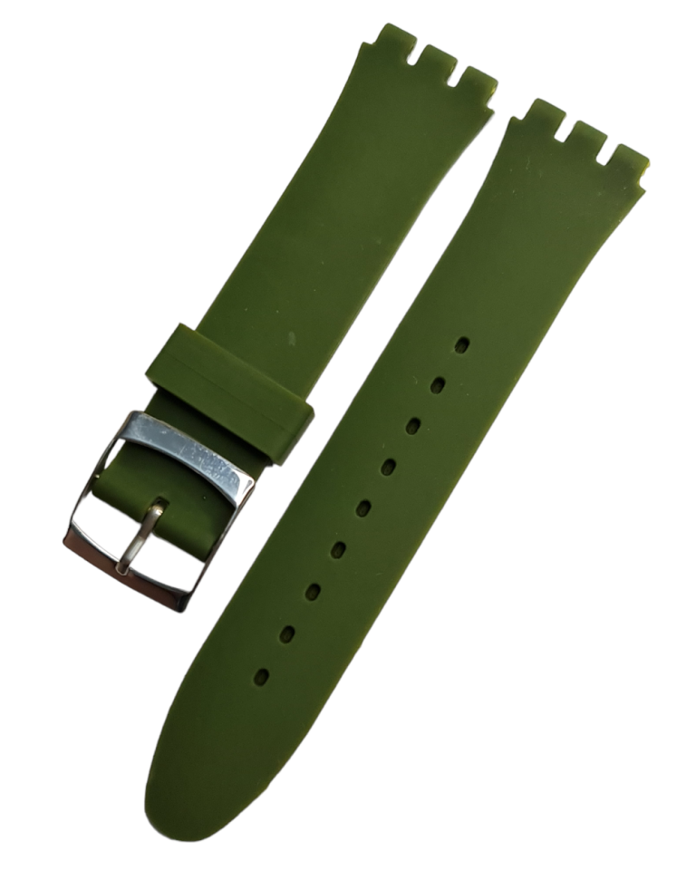 Swatch Uyumlu 17mm Yeşil Renk Silikon Saat Kordonu