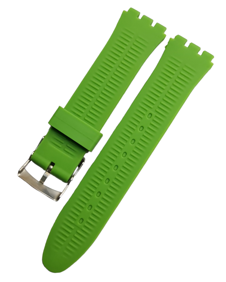 Swatch Uyumlu 17mm Açık Yeşil Silikon Saat Kordonu