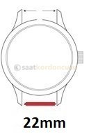 IWC Uyumlu 22mm Siyah deri saat kordonu