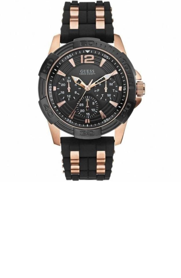 Guess Guw0366g3 Modeli Siyah Silikon Saat Kordonu