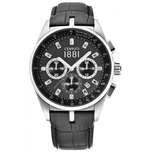 Cerruti 1881 CRA089A222G El Yapımı Siyah Deri Saat Kordonu