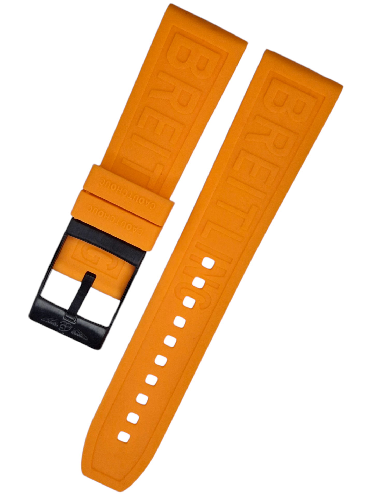 Breitling Modeli 22mm Turuncu Renk Silikon Saat Kordonu