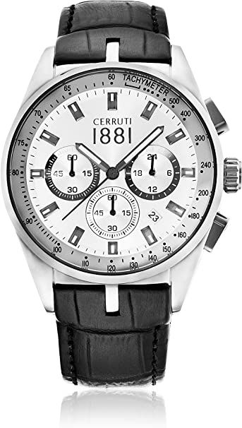 Cerruti 1881 CRA089A212G El Yapımı Siyah Deri Saat Kordonu