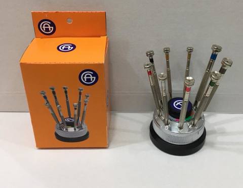 Saatçi Tornavida Seti Döner Sehpalı 9 Lu Set