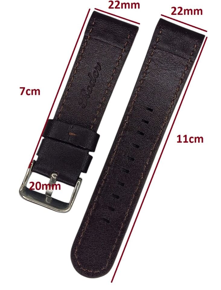 Tw steell 22mm Siyah Çelik Puntolu Deri Kordon