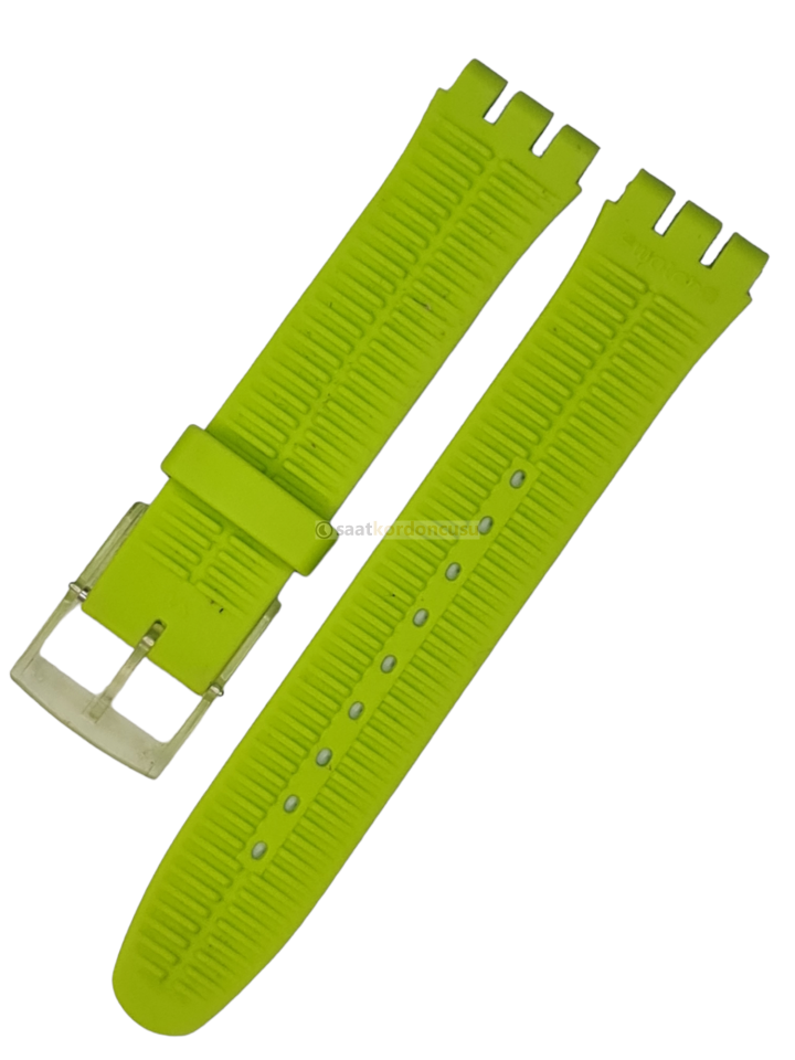 Swatch 19mm Yeşil Renk Silikon Saat Kordonu