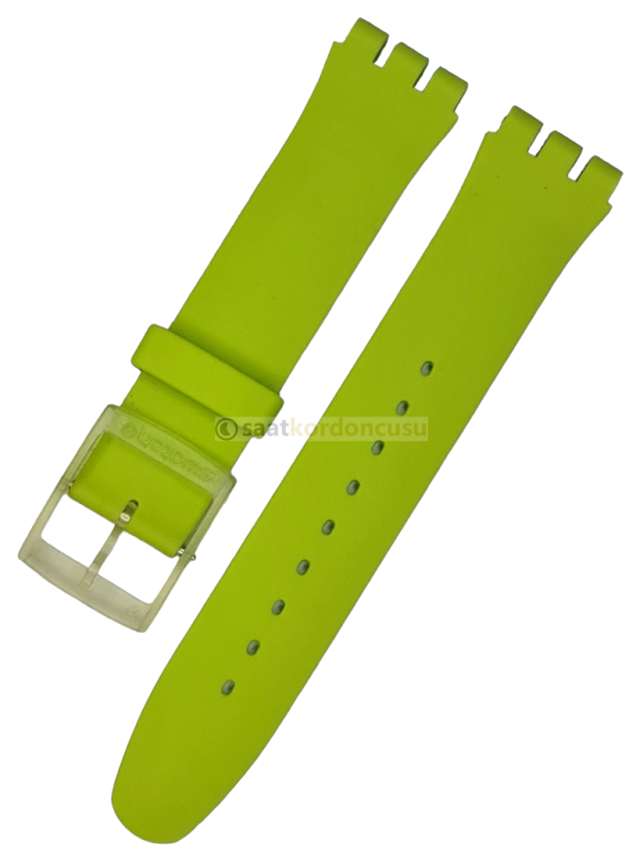 Swatch 19mm Yeşil Renk Silikon Saat Kordonu