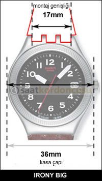 Swatch 17mm Mavi Renk Silikon Saat Kordonu