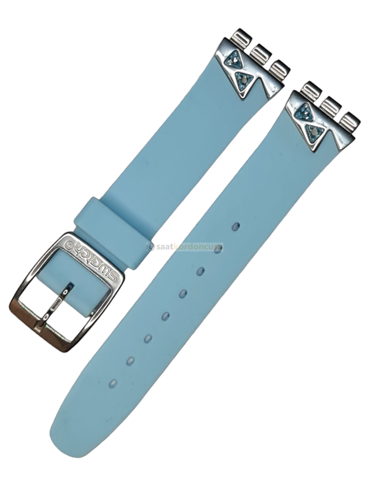 Swatch 17mm Mavi Renk Silikon Saat Kordonu