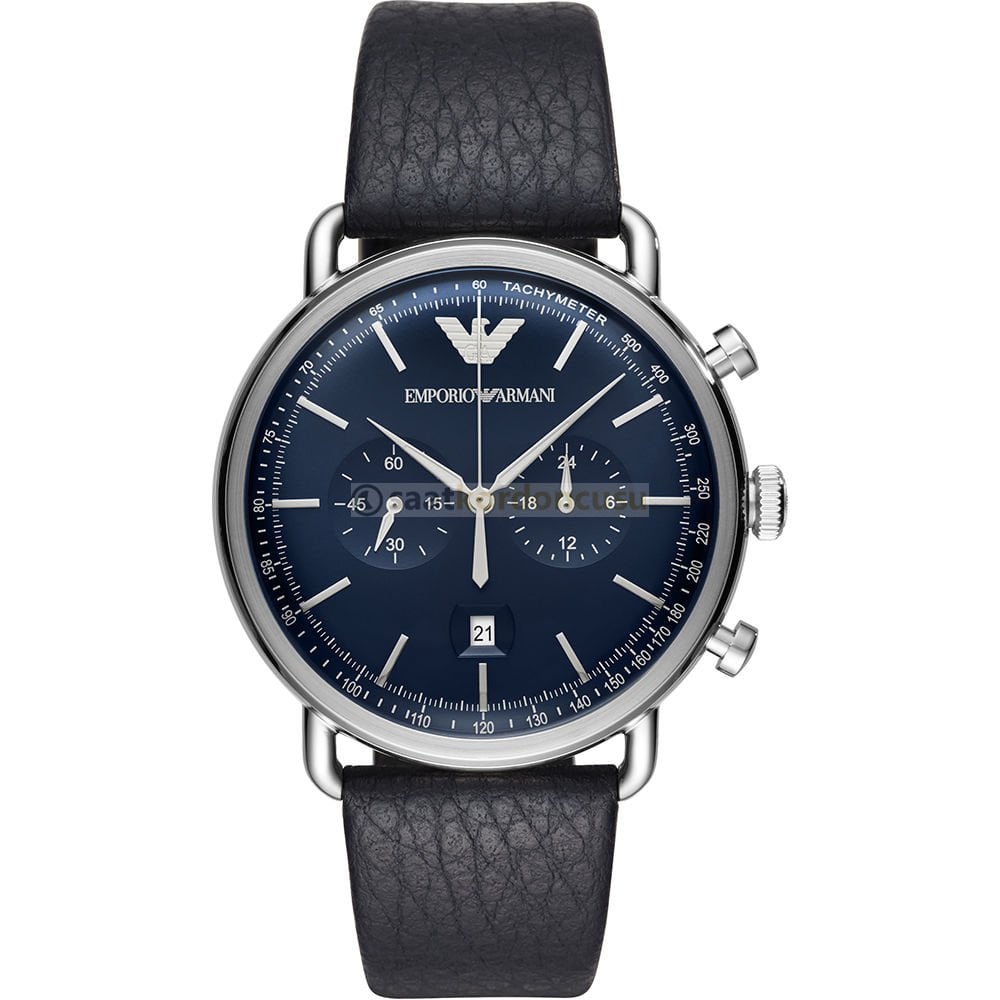 Emporio Armani Ar11105 Uyumlu Mavi Renk Deri Saat Kordonu